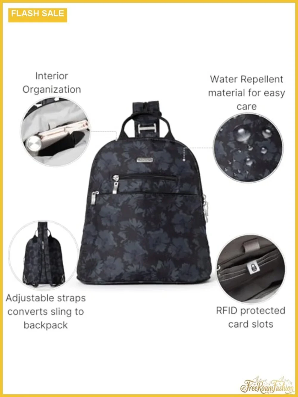 Convertible Mini Backpack Purse RFID Blocking Adjustable Strap Machine Washable